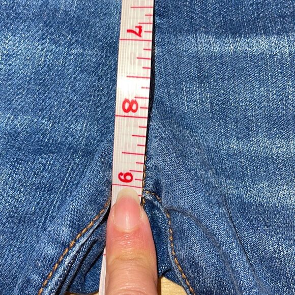 Aqua Button Front Stretch Denim Jeans Cropped Straight Size 24 EUC - Picture 8 of 9